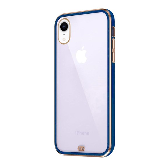 Microsonic Apple iPhone XR Kılıf Laser Plated Soft Lacivert 2