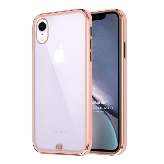 Microsonic Apple iPhone XR Kılıf Laser Plated Soft Pembe 1