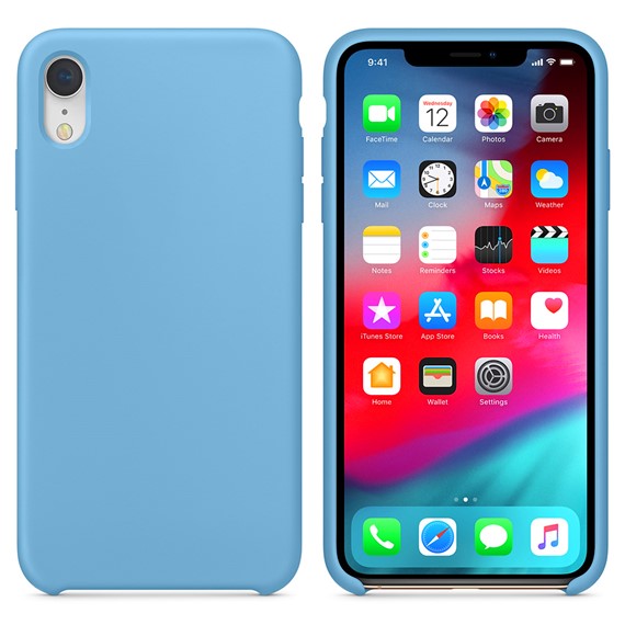 Microsonic Apple iPhone XR Kılıf Liquid Lansman Silikon Kantaron Mavisi 1