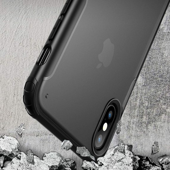 Microsonic Apple iPhone XS Kılıf Frosted Frame Lacivert 4