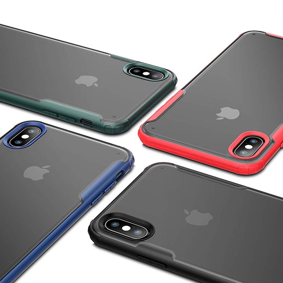 Microsonic Apple iPhone XS Kılıf Frosted Frame Lacivert 5