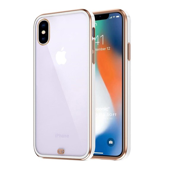 Microsonic Apple iPhone XS Kılıf Laser Plated Soft Beyaz 1