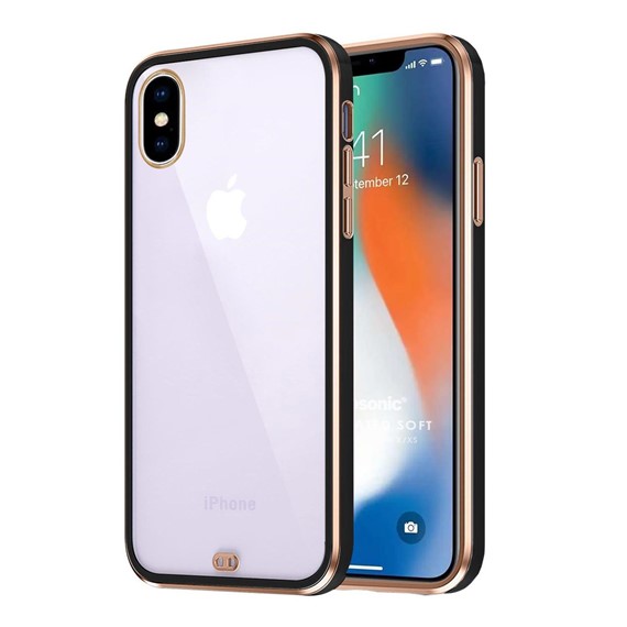 Microsonic Apple iPhone X Kılıf Laser Plated Soft Siyah 1