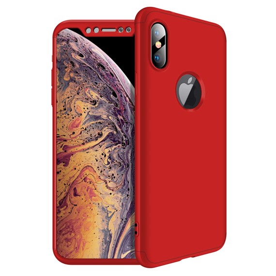 Microsonic Apple iPhone XS Max 6 5 Kılıf Double Dip 360 Protective Kırmızı 1