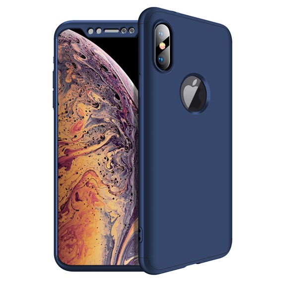 Microsonic Apple iPhone XS Max 6 5 Kılıf Double Dip 360 Protective Lacivert 1