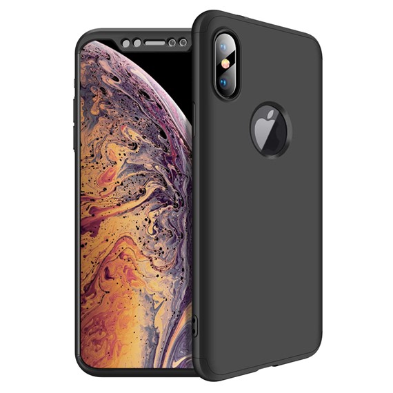 Microsonic Apple iPhone XS Max 6 5 Kılıf Double Dip 360 Protective Siyah 1
