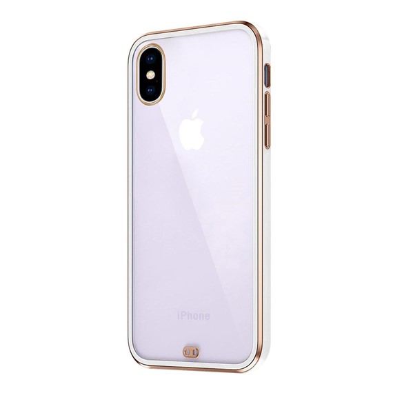 Microsonic Apple iPhone X Kılıf Laser Plated Soft Beyaz 2