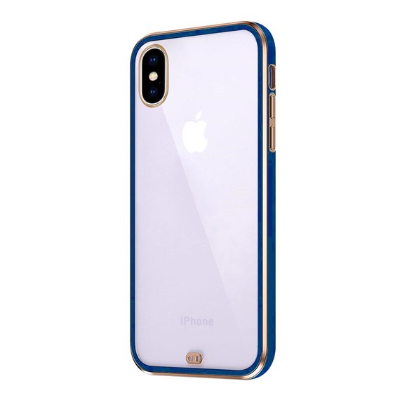 Microsonic Apple iPhone X Kılıf Laser Plated Soft Lacivert 2