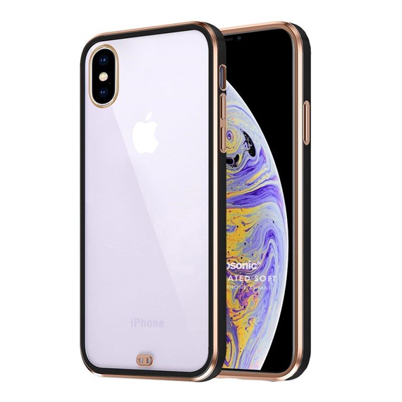 Microsonic Apple iPhone XS Max Kılıf Laser Plated Soft Siyah 1