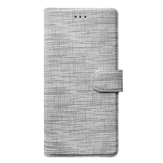 Microsonic Apple iPhone 14 Kılıf Fabric Book Wallet Gri 2