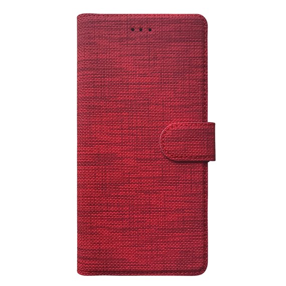 Microsonic Samsung Galaxy A12 Kılıf Fabric Book Wallet Kırmızı 2