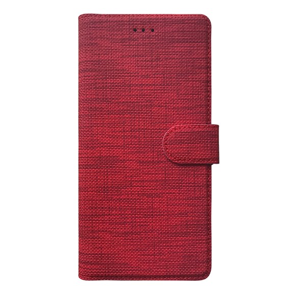 Microsonic Samsung Galaxy A14 Kılıf Fabric Book Wallet Kırmızı 2