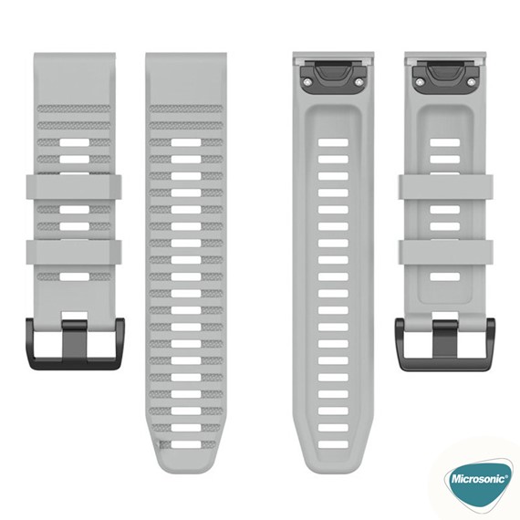 Microsonic Garmin Fenix 3 HR Kordon Quick Fit Strap Band Gri 3