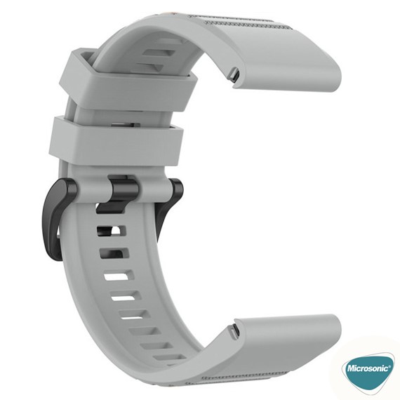 Microsonic Garmin Fenix 3 HR Kordon Quick Fit Strap Band Gri 5