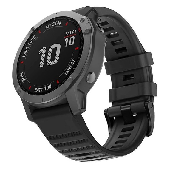 Microsonic Garmin Fenix 5X Plus Titanium Kordon Quick Fit Strap Band Siyah 1