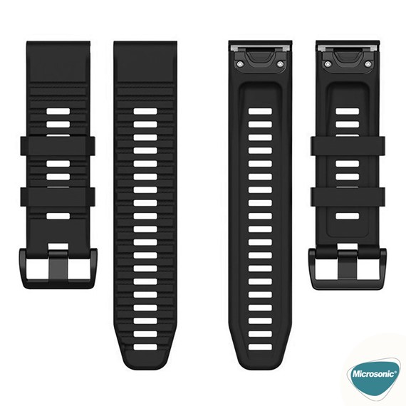 Microsonic Garmin Fenix 5X Plus Titanium Kordon Quick Fit Strap Band Siyah 3