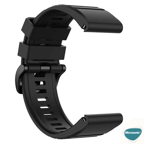 Microsonic Garmin Fenix 6 Kordon Quick Fit Strap Band Siyah 5