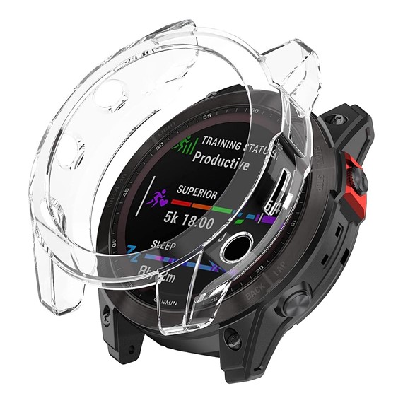 Microsonic Garmin Fenix 7 Kılıf 360 Full Round Soft Silicone Şeffaf 1