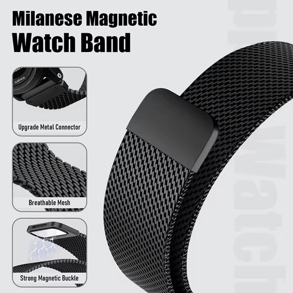 Microsonic Garmin Fenix 7 Kordon Milanese Loop Kordon Gümüş 4
