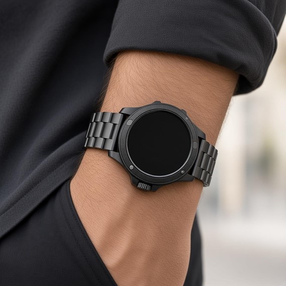 Microsonic Garmin Fenix 5X Plus Metal Stainless Steel Kordon Siyah 5