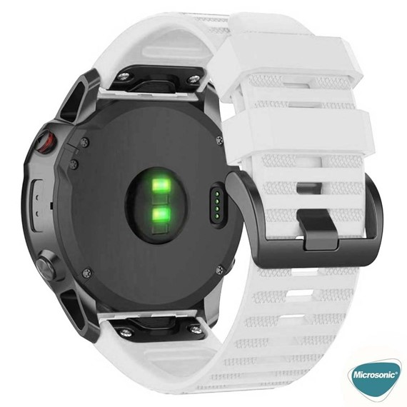 Microsonic Garmin Fenix 7 Pro Kordon Quick Fit Strap Band Beyaz 3