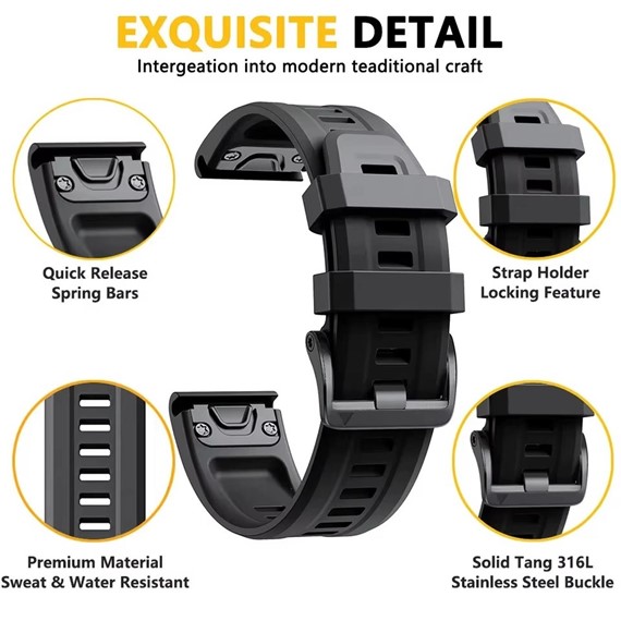Microsonic Garmin Approach S70 Kordon Quick Fit Strap Band Beyaz 5