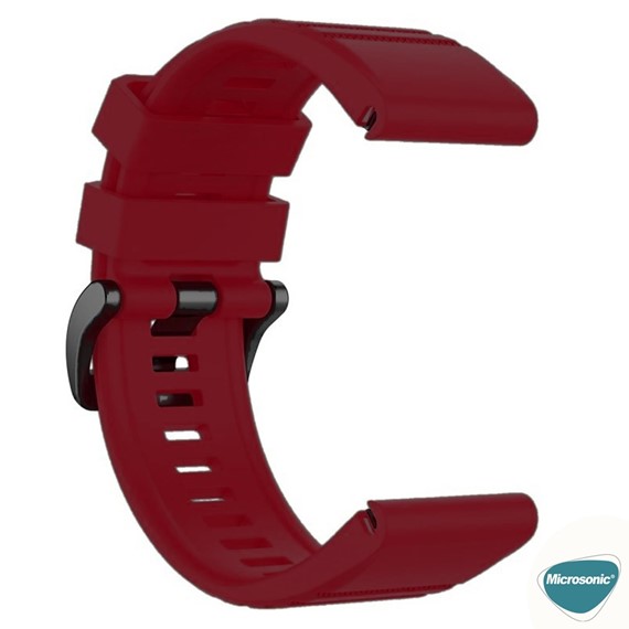 Microsonic Garmin Fenix 9 47mm Kordon Quick Fit Strap Band Bordo 4