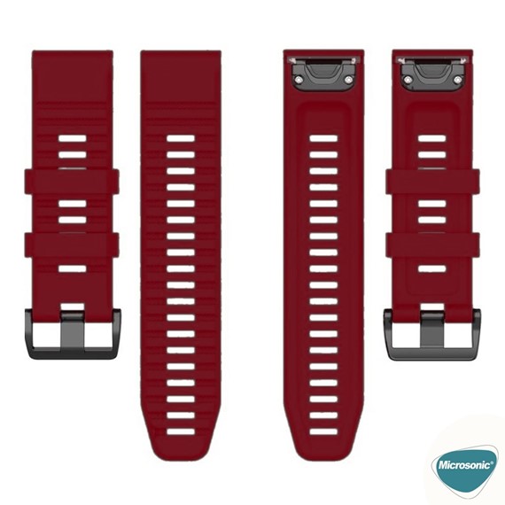 Microsonic Garmin Tactix 8 47mm Kordon Quick Fit Strap Band Bordo 2