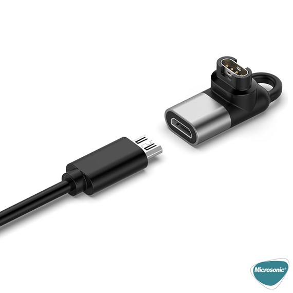 Microsonic Garmin Venu 2S Taşınabilir Şarj Dönüştürücü Adaptörü Micro USB 2