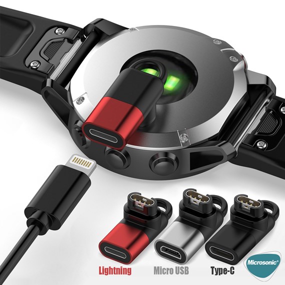 Microsonic Garmin Forerunner 935 Tri Bundle Taşınabilir Şarj Dönüştürücü Adaptörü Lightning 4