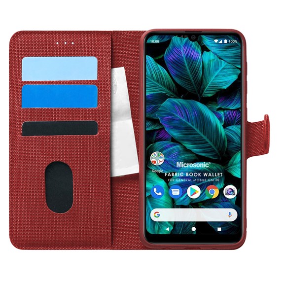 Microsonic General Mobile GM 20 Kılıf Fabric Book Wallet Kırmızı 1