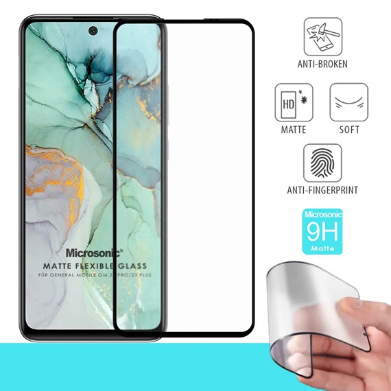 Microsonic General Mobile GM 22 Plus Seramik Matte Flexible Ekran Koruyucu Siyah 1