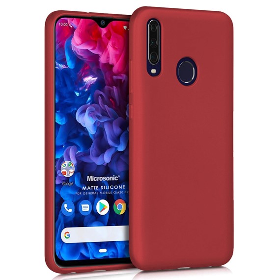 Microsonic Matte Silicone General Mobile GM 20 Pro Kılıf Kırmızı 1