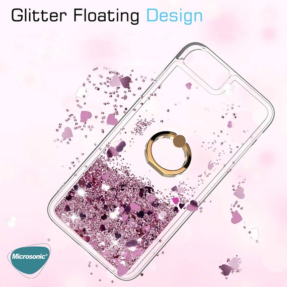 Microsonic TECNO Pova 3 Kılıf Glitter Liquid Holder Pembe 2
