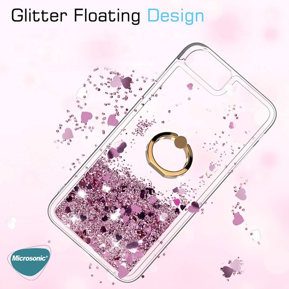 Microsonic Apple iPhone 15 Plus Kılıf Glitter Liquid Holder Gümüş 3