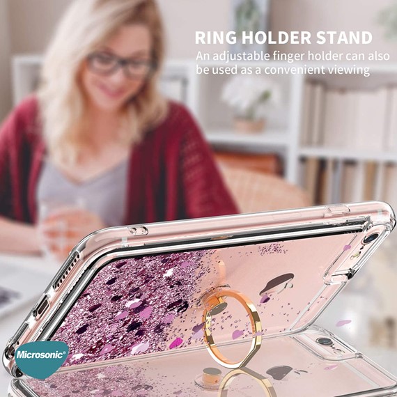 Microsonic TECNO Pova 3 Kılıf Glitter Liquid Holder Pembe 3