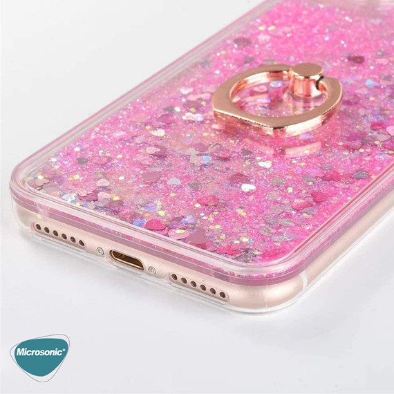 Microsonic TECNO Pova 3 Kılıf Glitter Liquid Holder Pembe 6