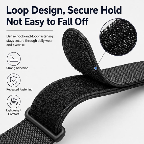 Microsonic Google Fitbit Air Kordon Hasırlı Kordon Woven Sport Loop Turuncu 4