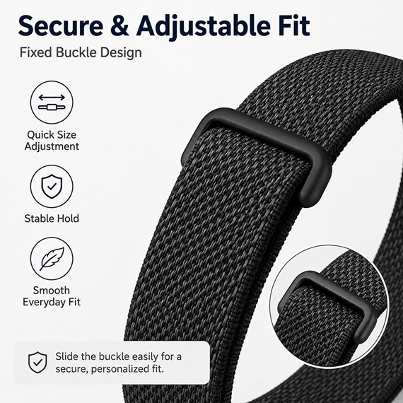 Microsonic Google Fitbit Air Kordon Hasırlı Kordon Woven Sport Loop Turuncu 5