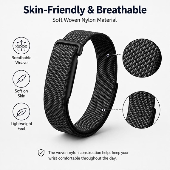 Microsonic Google Fitbit Air Kordon Hasırlı Kordon Woven Sport Loop Turuncu 6