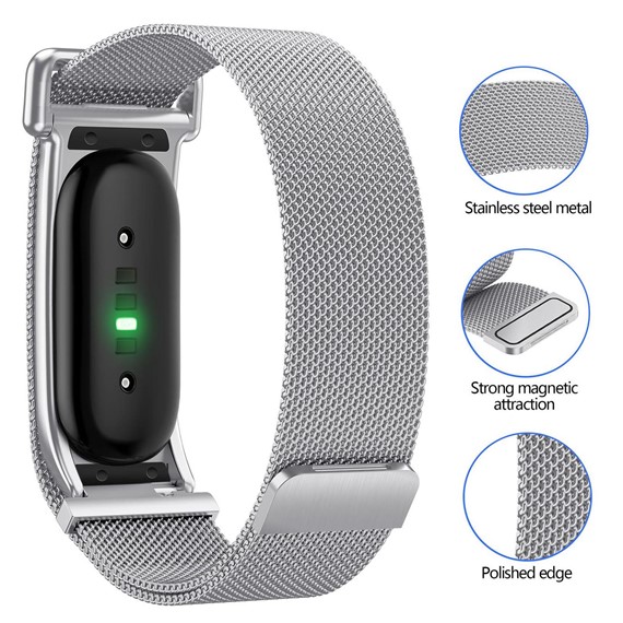 Microsonic Google Fitbit Air Kordon Milanese Loop Kordon Siyah 4