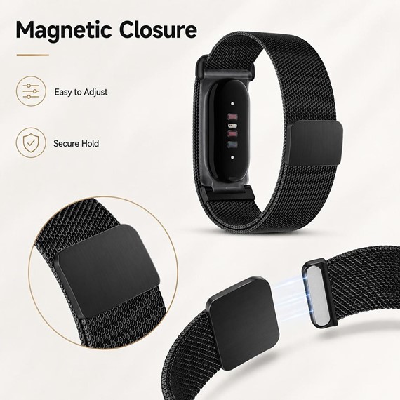 Microsonic Google Fitbit Air Kordon Milanese Loop Kordon Siyah 6
