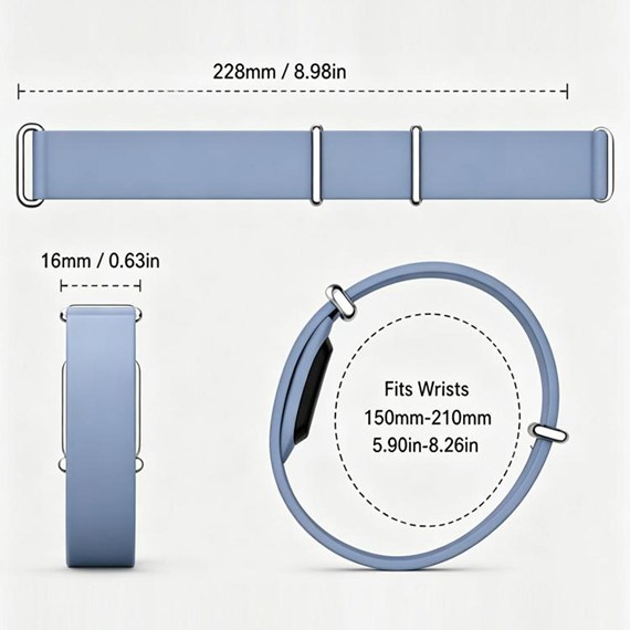 Microsonic Google Fitbit Air Kordon Silicone Sport Band Lila 4