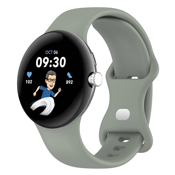 Microsonic Google Pixel Watch Kordon Silicone Sport Band Açık Yeşil 2