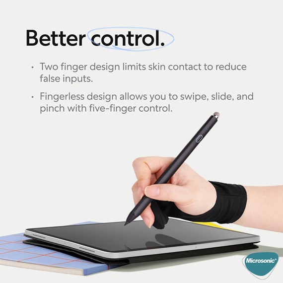 Microsonic Grafik Tablet Çizim Eldiveni Medium Size Siyah 7