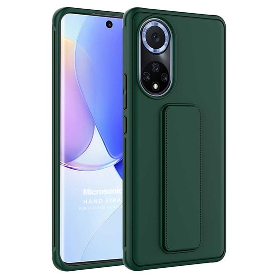 Microsonic Huawei Nova 9 Kılıf Hand Strap Koyu Yeşil 1