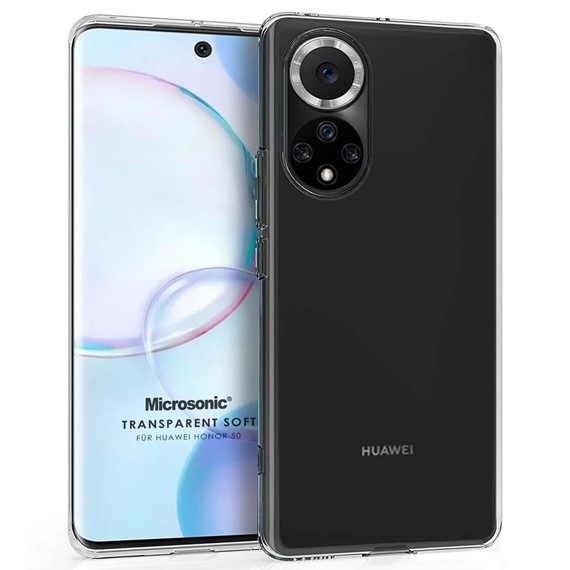 Microsonic Honor 50 Kılıf Transparent Soft Beyaz 1