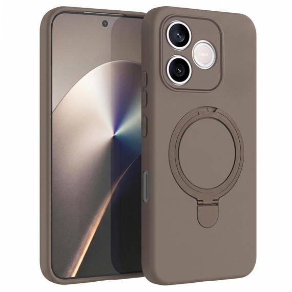 Microsonic Honor 600 Lite 5G Kılıf Aura Stant MagSafe Kahverengi 1
