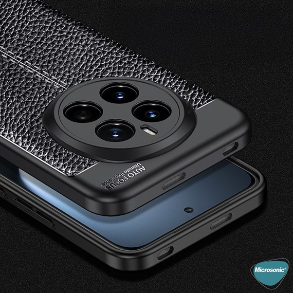 Microsonic Honor Magic 7 Pro Kılıf Deri Dokulu Silikon Siyah 3