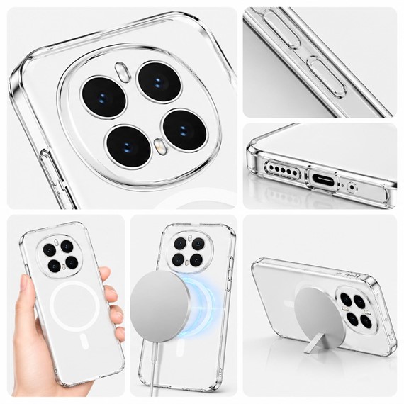 Microsonic Honor Magic 7 Pro Kılıf MagSafe Clear Sararmaz Şeffaf 2